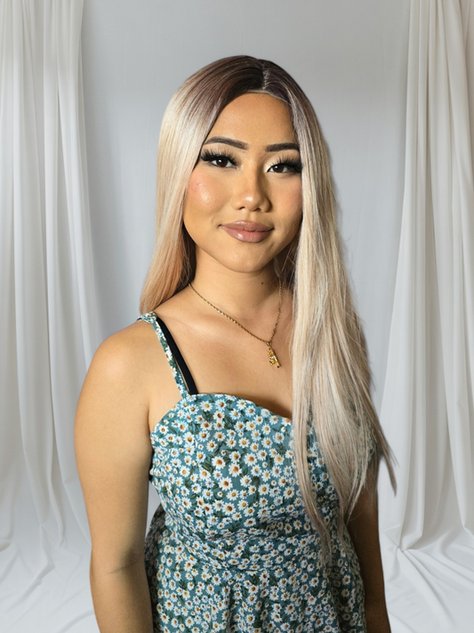 Platinum Blonde Mid Part Wig